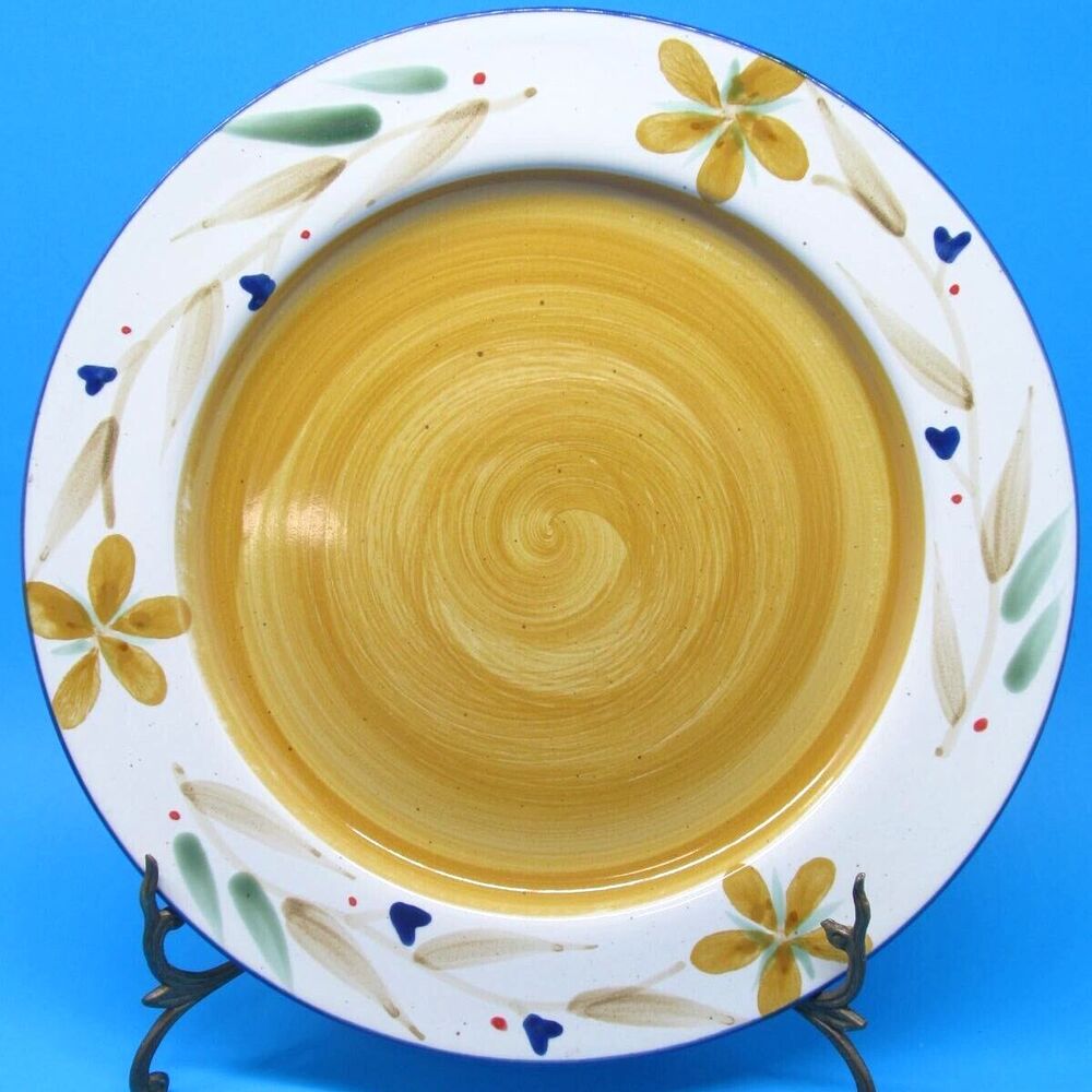 Pier 1 Merida 11' Hand Painted Floral Dinner Plate VGC